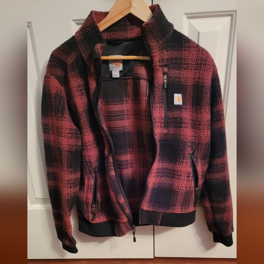 Carhartt Women's Red Plaid Sherpa Jacket